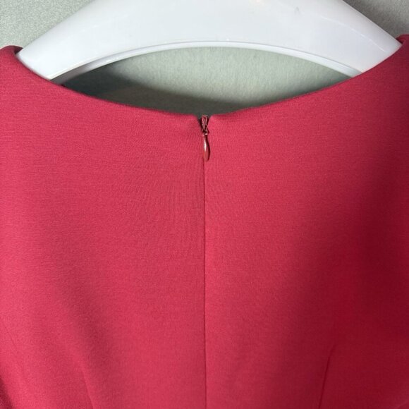 Trina Turk Angela Dress Short Sleeve Floral Embellishment Hot Pink Sheath Dress - Picture 10 of 12